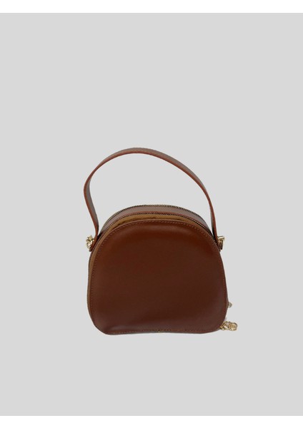 Çift Fermuarlı Oval Çanta