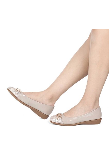 Kadın Vizon Tokalı Kroko Rugan Deri Babet fiyatları