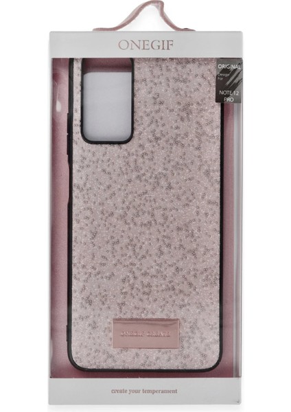 Onegif Xiaomi Redmi Note 12 Pro 4g Bright Simli Kapak - Gold Nrmsa