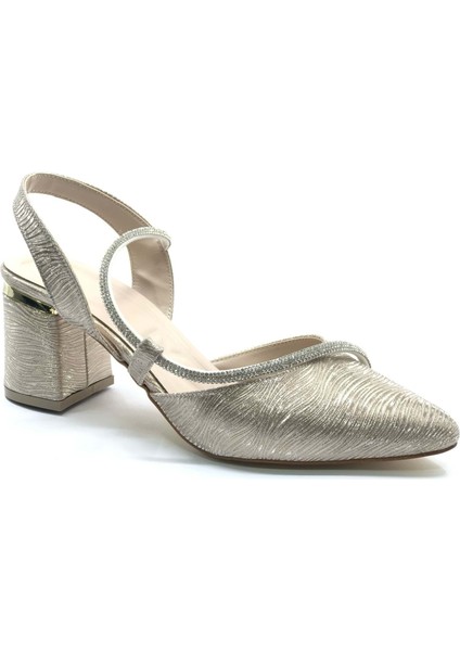 Mehtap Şerit Taşlı Kadın Abiye Topuklu Ayakkabı fırsatları