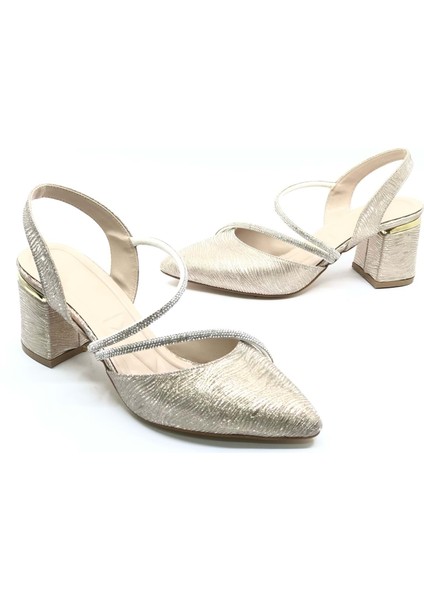 Mehtap Çift Şerit Taşlı Kadın Abiye Topuklu Ayakkabı fiyatları