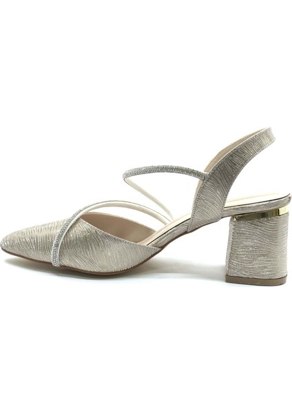 Mehtap Çift Şerit Taşlı Kadın Abiye Topuklu Ayakkabı indirimleri