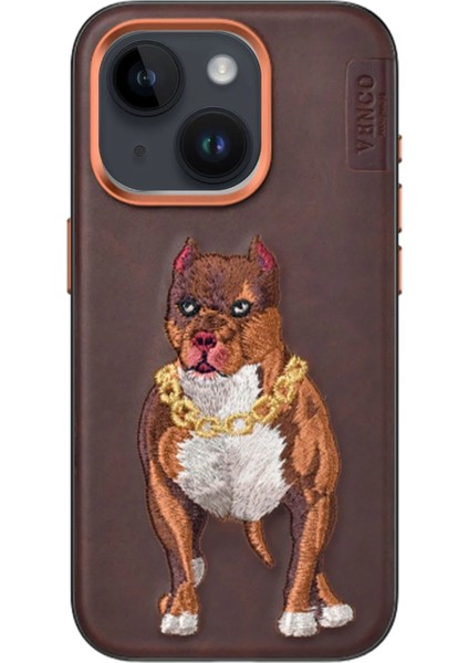 Iphone 14 Perma Desenli Kapak - Kahverengi Nrmsa