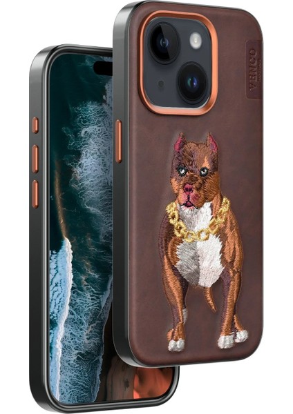 Iphone 14 Perma Desenli Kapak - Kahverengi Nrmsa