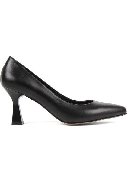 Kadın Siyah Ince Topuklu Deri Stiletto