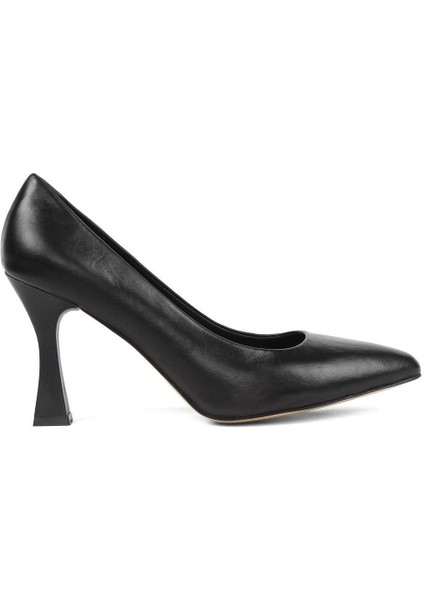 Kadın Siyah Ince Topuklu Deri Stiletto