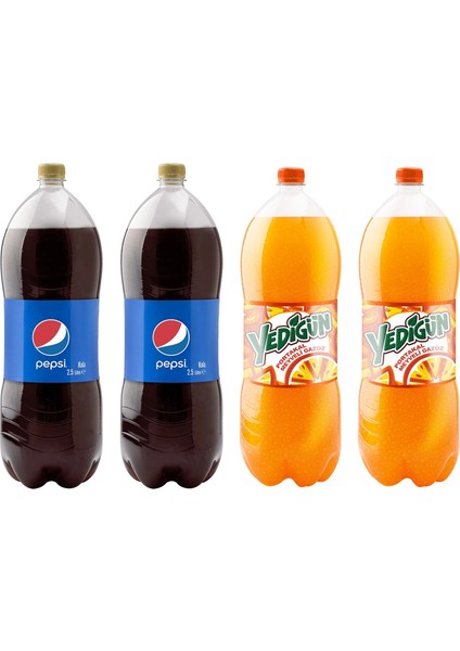 Kola 2,5 Lt 2 Ad + Yedigün Portakal 2,5 Lt 2 Ad / 4 Lü Karma Paket