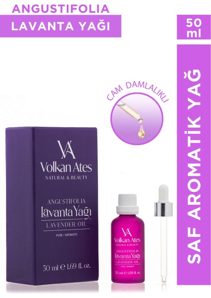 Lavandula Angustifolia Saf Lavanta Yağı Cam Damlalıklı 50 ml