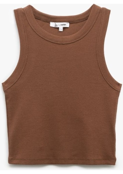 Halter Yaka Fitilli Slim Fit Crop Kadın Atlet 5SAL30083IK fırsatları