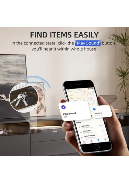 Apple Find My Uyumlu Akıllı Bluetooth Takip Cihazı | Gps Konum Etiketi | Anahtar, Cüzdan, Valiz, Evcil Hayvan Takibi (Yalnızca Ios) modelleri