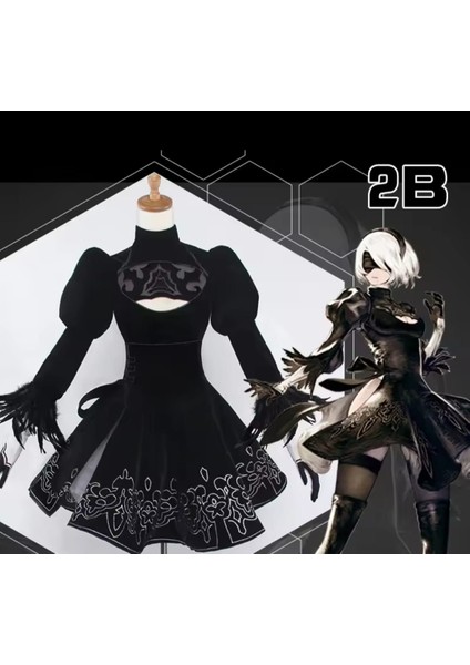 Nier Automata Yorha 2b Cosplay Kostüm, Automata Kostüm, Nier Oyun Kostümü, Cosplay Kostüm