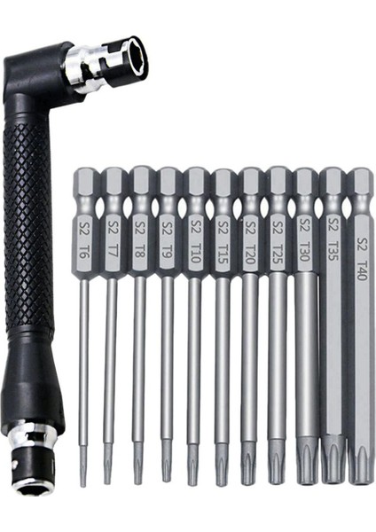 12 Adet/takım 1/4 Inç Altıgen Şaft ve L Şekilli Anahtar Seti T6-T40 3 Inç Uzunluk S2 Çelik Torx Kafa Tornavida Matkap Seti Uçları (Yurt Dışından)