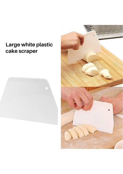 Xhhdqes 19 cm x 12.5 cm Düz Beyaz Plastik Kek Dekoratör Hamur Pasta Kazıyıcı Aracı (Yurt Dışından) fiyatları