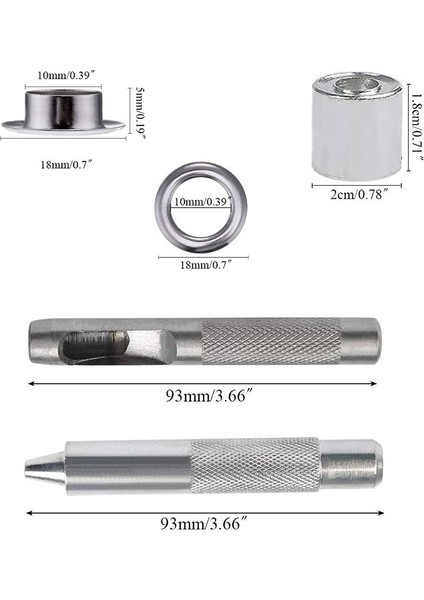 100 Takım 10MM Grommet Kuşgözü Kiti ve Ayakkabı Için Branda Tamir Takımı (Yurt Dışından) fiyatları