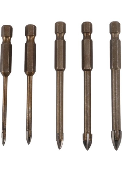 Hyqzltca 10 Adet Verimli Üniversal Delme Aleti, Çok Fonksiyonlu Üç Köşeli Çapraz Alaşım Matkap Ucu Seti (3/4/5/6/8mm) (Yurt Dışından)