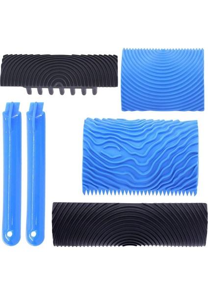 Adet Ahşap Tahıl Boyama Alet Seti, Ms6 Tahıl Doku Desen Rulosu (Yurt Dışından)