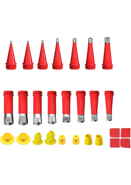 27 Parça Kalafat Memesi Aplikatör Tabanı ile Sarı ve Kırmızı Kalafat Sonlandırıcı Mastik Bitirme Aracı Mutfak Lavabo Bağlantısı (Yurt Dışından)