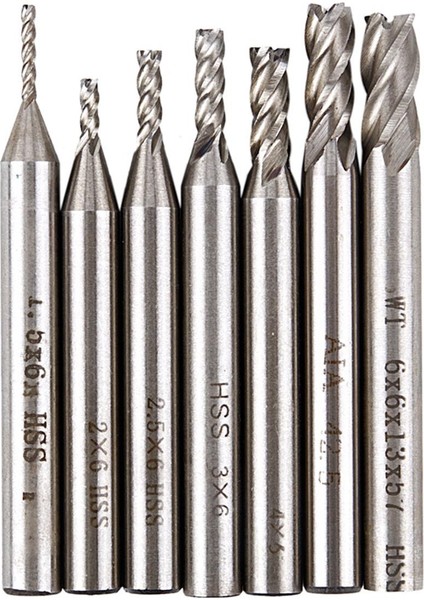 Swt 7 Adet Hss Cnc 4 Flüt End Mill Freze Kesici Matkap Ucu Seti 1.5 2 2.5 3 4 5 6mm (Yurt Dışından)