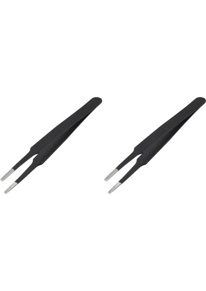 Srıwen 2x Anti-Statik Düz Kare Uçlu Paslanmaz Çelik Düz Cımbız 4.7 Inç Uzun Siyah (Yurt Dışından)