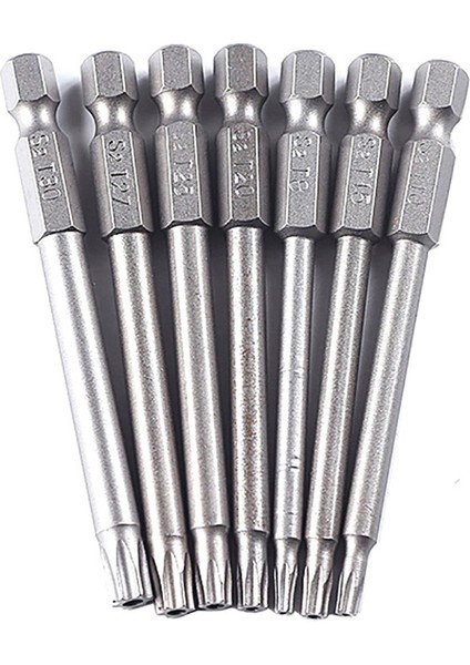 Helloworld 7 Adet 75MM T8 T9 T10 T15 T20 T25 T30 T40 Torx Manyetik Delik Tornavida Uçları Seti (Yurt Dışından)