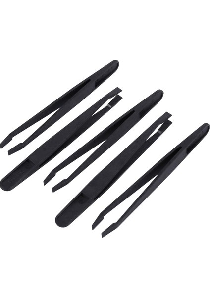 5 Adet Manuel Alet Siyah Plastik Düz Uçlu Anti-Statik Cımbız 12CM Uzun (Yurt Dışından)