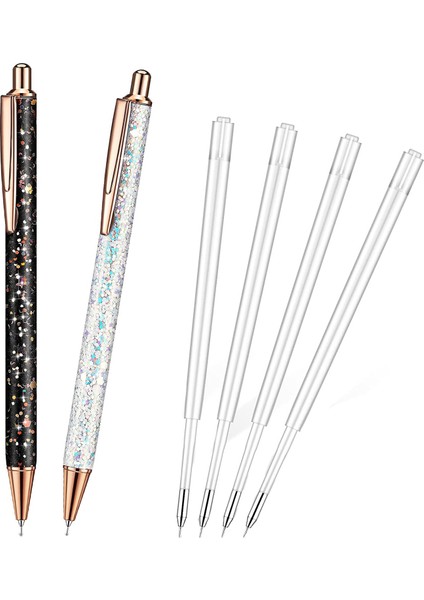 6 Parça Hava Tahliye Kalemi Vinil Için Ince Işaretleme Pimi Kalem Glitter Hava Tahliye Kalemi (Siyah, Beyaz) (Yurt Dışından)