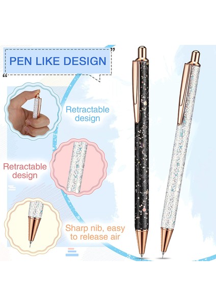 6 Parça Hava Tahliye Kalemi Vinil Için Ince Işaretleme Pimi Kalem Glitter Hava Tahliye Kalemi (Siyah, Beyaz) (Yurt Dışından) fırsatları