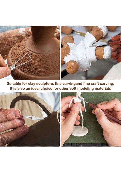 Namuny 22 Parça Kil Şekillendirici Seti Ahşap Saplı Kil Çömlek Şekillendirici Araçları Dıy Ahşap Kil Araçları Çift Taraflı Oyma Aracı (Yurt Dışından) fırsatları