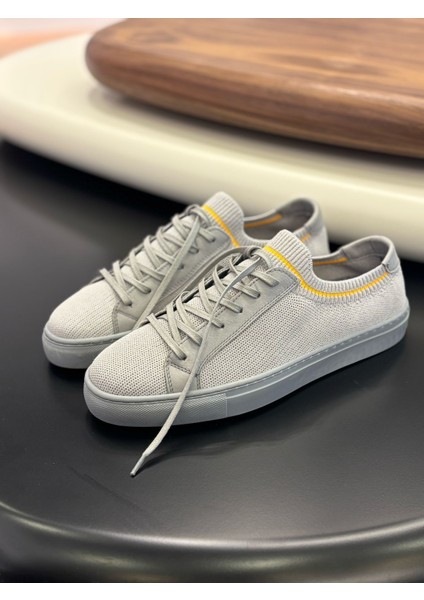 4253 Füme Triko Sarı Detaylı Erkek Spor Ayakkabı - Erkek Sneakers fiyatları