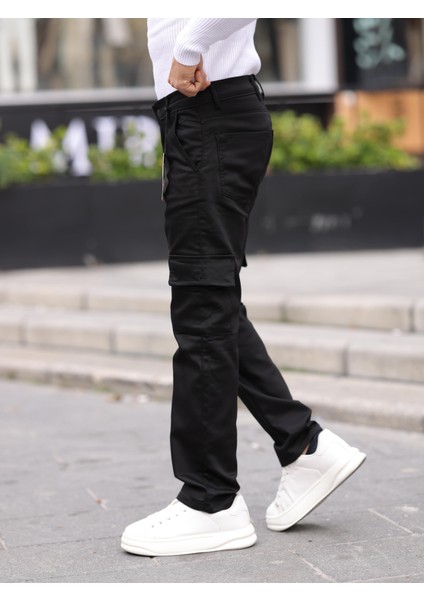 Erkek Baggy Fit Casual Jean Non-Denim Kargo Cepli Pantolon fırsatları