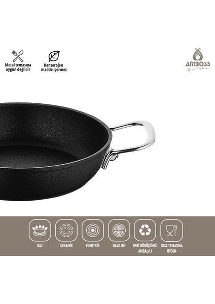 Dark Yanmaz Yapışmaz Titanyum Kaplama Sahan 22 cm