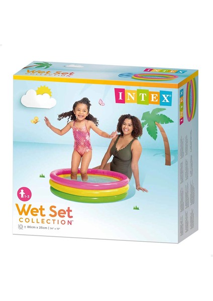 Wet Set Collection Şişme Taban 3 Boğumlu 86X25 cm Çocuk Bebek Havuzu