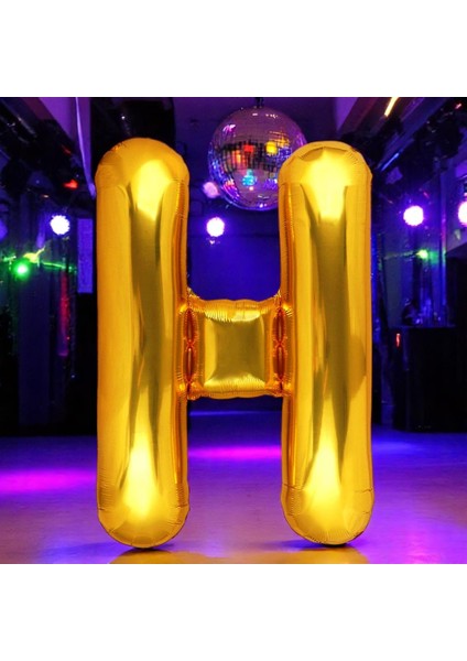 Vıp Yüksek Kalite 1 Metre Gold H Harfi Folyo Balon Gold H Harf Balon Helyum Gazına Uçan Balona Uygun