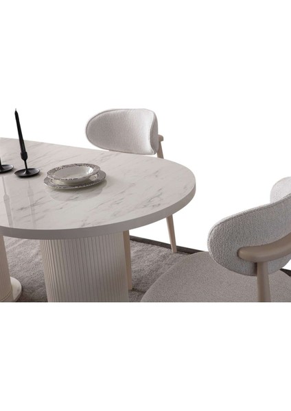 Cipollino Modern Yemek Masası Takımı 4 Sandalye