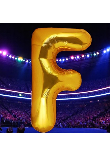 Vıp Yüksek Kalite 1 Metre Gold F Harfi Folyo Balon Gold F Harf Balon Helyum Gazına Uçan Balona Uygun