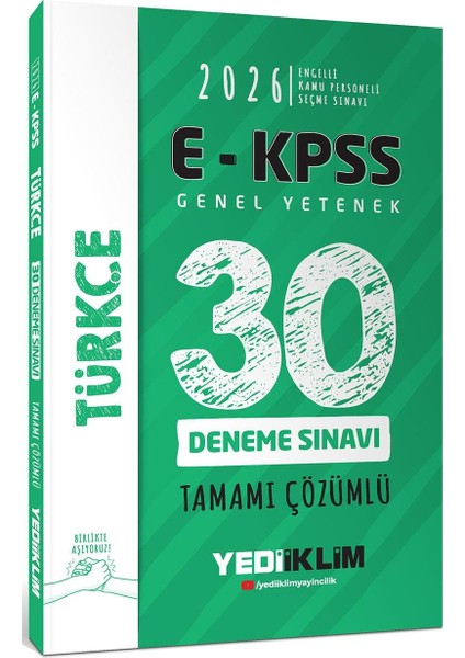 Yediiklim 2026 Ekpss Tüm Adaylar Için Genel Yetenek Türkçe Tamamı Çözümlü 30 Deneme Sınavı