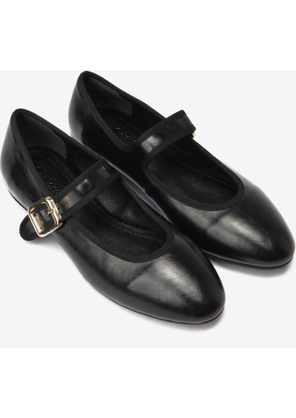 Siyah Cilt Toka Detaylı Kalın Bantlı Kadın Babet indirimleri