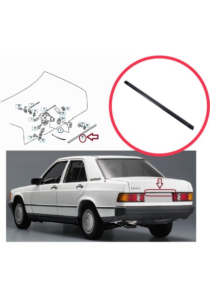 BDP1448 Mercedes 190 190E 190D W201 1982-1993 A2017580202 Için Arka Bagaj Kapağı Kapak Tutucu Çıtası fiyatları