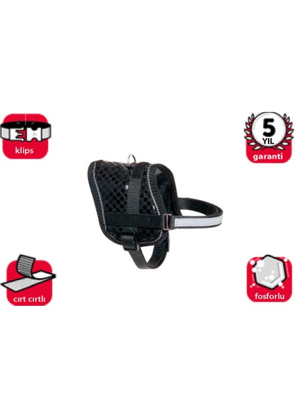 Karlıe Reflektörlü Göğüs Tasma Xs 26-35cm Siyah