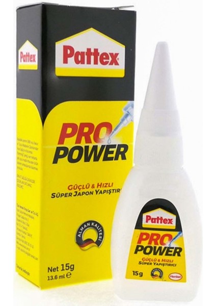 Pattex Pro Power Japon Yapıştırıcı | Güçlü ve Çok Amaçlı Süper Tutkal, 15GR