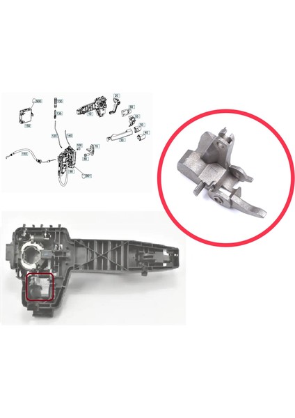 BDP1450-1 Mercedes Vito W447 V Class Metris 2014-ON Için Ön Sol Dış Kapı Kolu Montaj Destek Braketi fiyatları