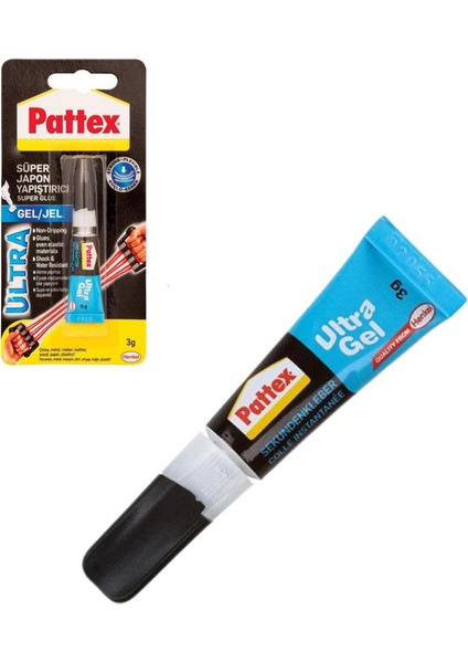 Pattex Ultra Gel Süper Japon Yapıştırıcı– Suya ve Darbeye Dayanıklı, Çok Amaçlı Hızlı Tutkal, 3 gr