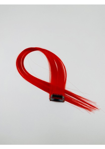 Renkli Çıt Çıt Saçtakma Saç Kırmızı Renk