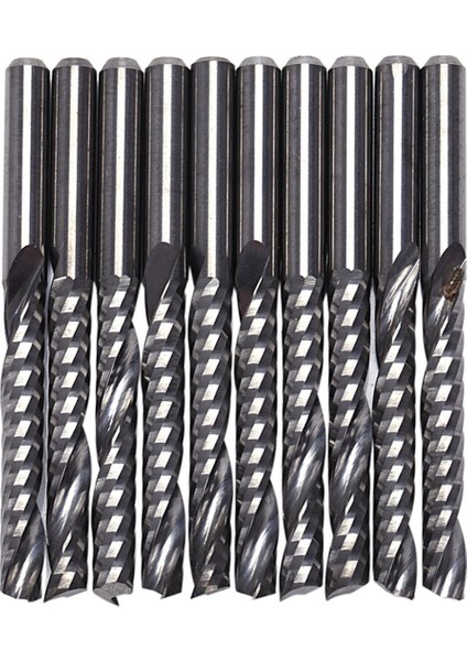 10 Adet Cnc Freze Uçları 3.175X22MM Tek Flüt Spiral Karbür Cnc Freze Uçları Freze Kesici (Yurt Dışından)
