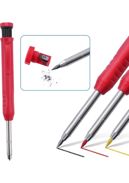 Carpenter Scriber-18 x Yedekler (Kırmızı/sarı/siyah Için Her Biri 6 Adet) 1 x Marangoz Kalemi 1 x Semente Karbür Çizme Aleti 1 x Otomatik Merkezleme Aleti-Kırmızı (Yurt Dışından)