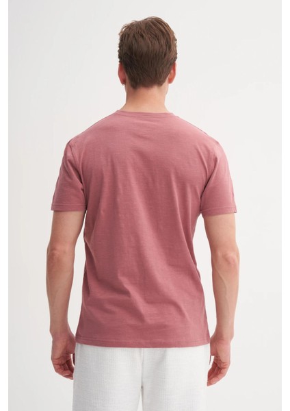 4602 Erkek Orta Bisiklet Yaka Flamlı T-Shirt fırsatları