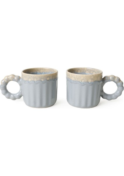 Shizen Gri Inci Kulplu Senta Kupa 8 cm 2 Adet 613
