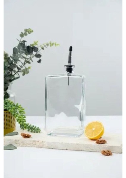 Özel 500 ml Kare Tasarım Cam Yağdanlık Yağlık Şişesi Sızdırmaz Cam Şişe Mutfak Yağlık Sirkelik Sosluk