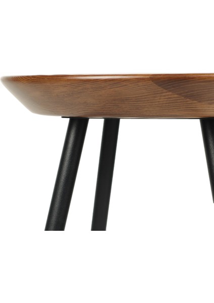 Tabure Ahşap Siyah Metal Ayaklı – 55CM