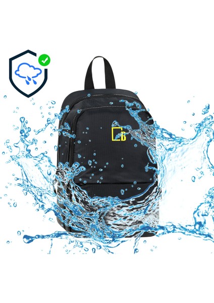 Ultra Lüks Kamp Bisiklet Yürüyüş Mini Unisex Siyah Sırt Çantası, Suya Dayanıklı Kumaş